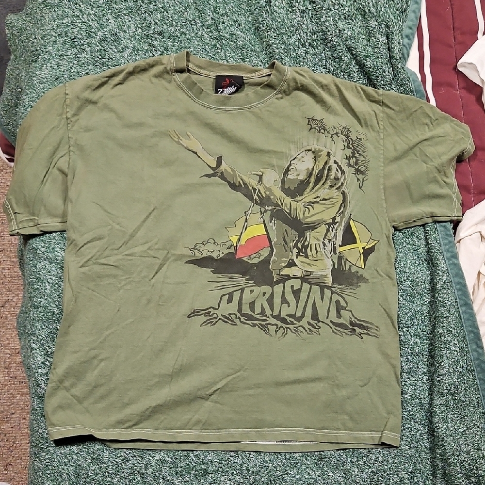 Zion Rootswear Olive Bob Marley Tee